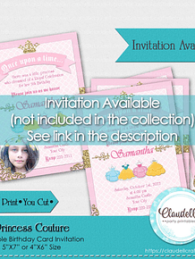 Princess Couture Collection Printable, Princess Birthday Party Decoration, Princess One Birthday, Princess Party Favors/Digital File Only