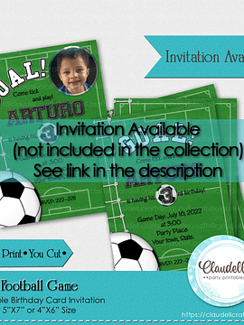 Football game Collection Printable, Football Birthday Party Decoration, Soccer Party Decoration, Soccer One Birthday, Football Party Favors/Digital File Only
