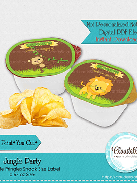 Jungle Party Pringles Snack Size Label, Jungle Wild Birthday Favors Snack Label, Jungle Zoo Party Decoration, Wild One Birthday Party, Safari Party Favors/Digital File Only