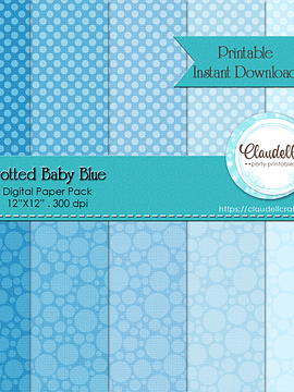 Dotted Baby Blue Digital Paper Pack (10) - 12"x12" 300 DPI Backgrounds Wallpapers Commercial Use Instant Download/Digital File Only