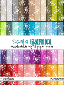 Snowflakes Digital Paper Pack (100) - 12"x12" 300 DPI Backgrounds Wallpapers Rainbow Colors Basic26 Commercial Use Instant Download/Digital File Only