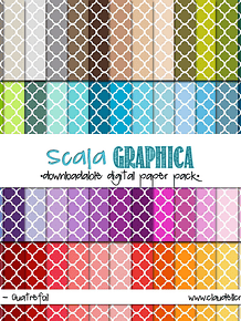 Quatrefoil Digital Paper Pack (100) - 12"x12" 300 DPI Backgrounds Wallpapers Rainbow Colors Basic34 Commercial Use Instant Download/Digital File Only