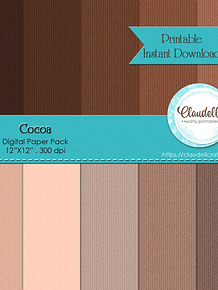 Cocoa Digital Paper Pack (10) - 12"x12" 300 DPI Brown Backgrounds Wallpapers Commercial Use Instant Download/Digital File Only