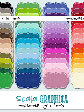 Clipart Labels Tags Plain Frame Printable 100 Rainbow Colors Labels01 Commercial Use Instant Download/Digital File Only