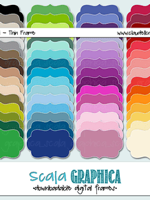 Clipart Labels Tags Thin Frame Printable 100 Rainbow Colors Labels01 Commercial Use Instant Download/Digital File Only