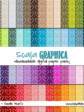 Doodle Hearts Digital Paper Pack (100) - 12"x12" 300 DPI Backgrounds Wallpapers Rainbow Colors Basic49 Commercial Use Instant Download/Digital File Only