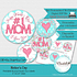Mother's Day Labels, I Love Mom Round Labels, Mothers Love Tags, Thank You Labels Party Favors/Digital File Only