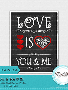 Love Monogram Wall Decor, Love Poster, Wedding Gift, Anniversary Decor, Valentines Day Printable Wall Art - 300 DPI/Digital File Only