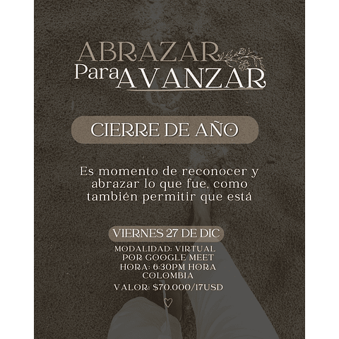 Taller virtual - Abrazar para Avanzar