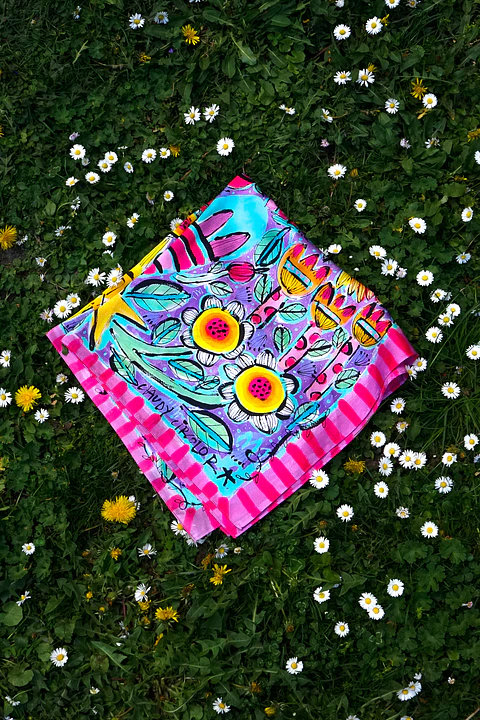 Pañuelo Satén Magenta · Mensaje del sol