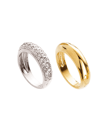 Set de 2 anillos dorado y plateado