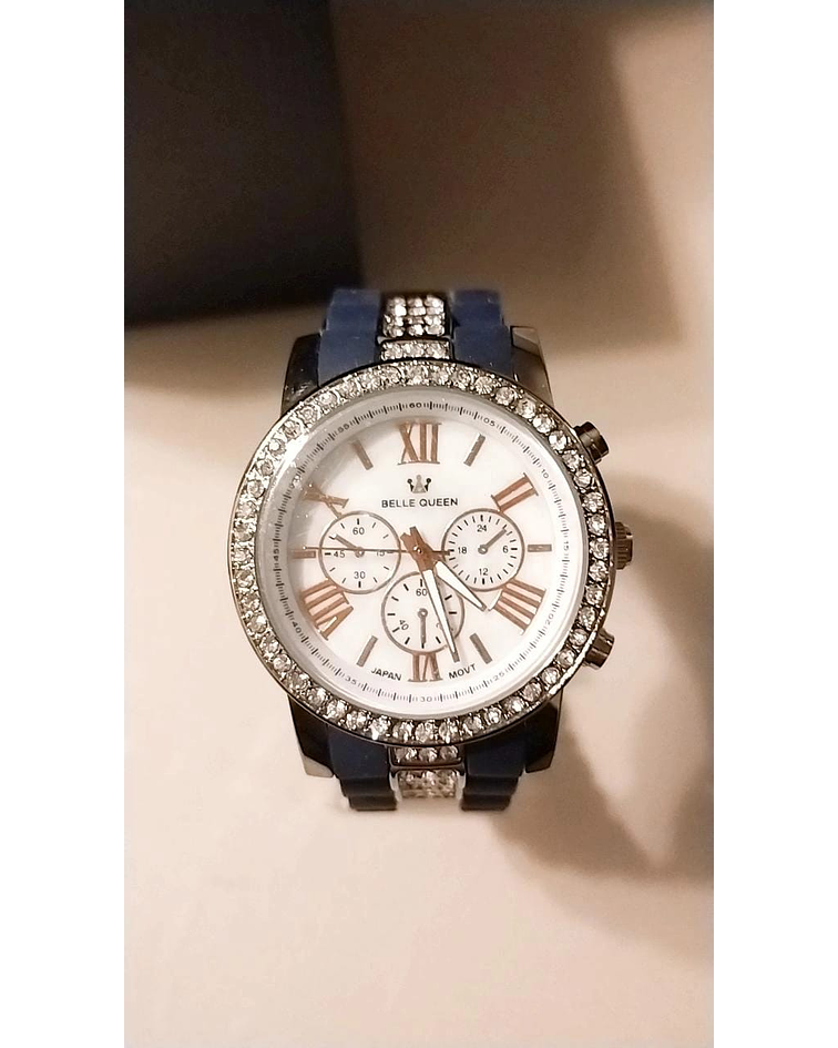 Azul y Plateado con micro circon