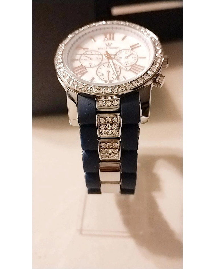 Azul y Plateado con micro circon