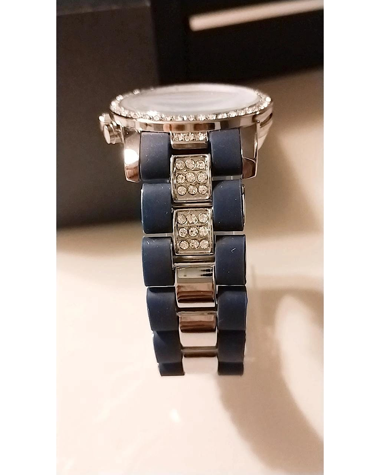 Azul y Plateado con micro circon