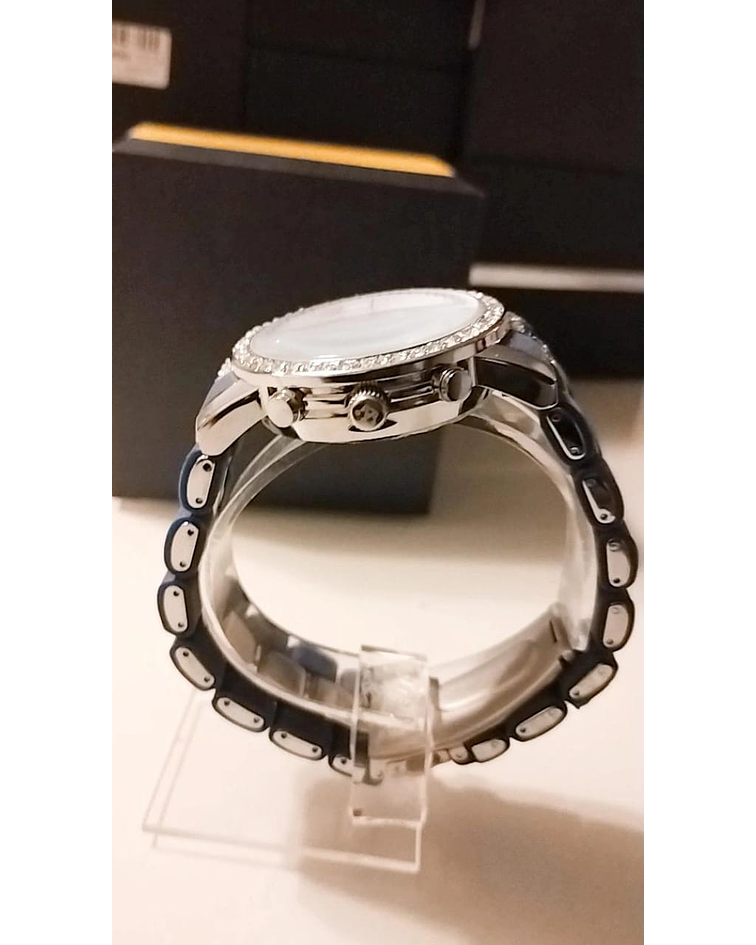 Azul y Plateado con micro circon