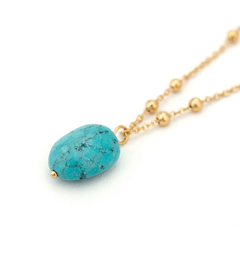 Gargantilla con piedra imitación turquesa