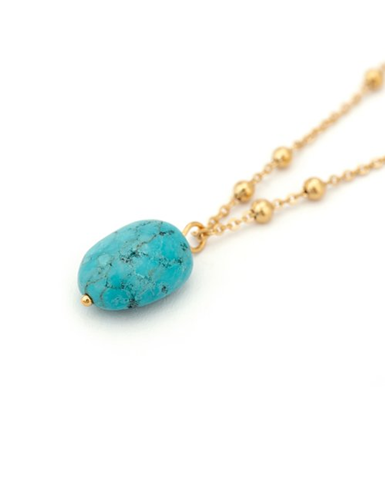 Gargantilla con piedra imitación turquesa