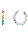 Pendientes aro arcoíris plata Unitario