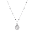 Collar de bolitas con placa inicial A