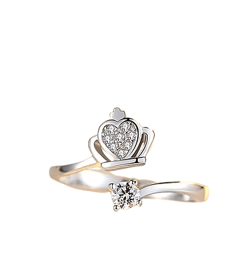 Anillo corona Con Circones De Plata