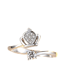 Anillo corona Con Circones De Plata