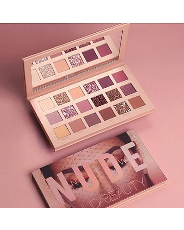 Paleta Sombras Nude New 18 Tonos Rosas Dorado Ocres con Espejo