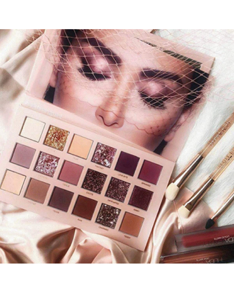 Paleta Sombras Nude New 18 Tonos Rosas Dorado Ocres con Espejo