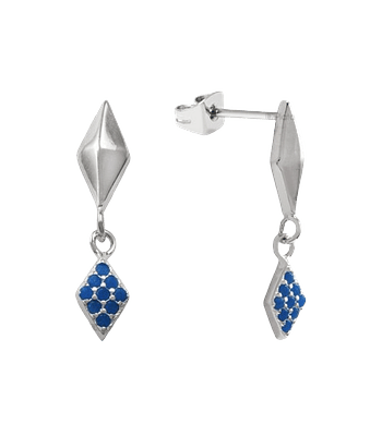 Aros Colgantes de Plata con Toque Azul de Elegancia