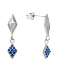 Aros Colgantes de Plata con Toque Azul de Elegancia