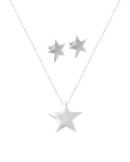 Cadena , colgante y Pendientes de Estrella Lisa 