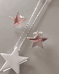 Cadena , colgante y Pendientes de Estrella Lisa 