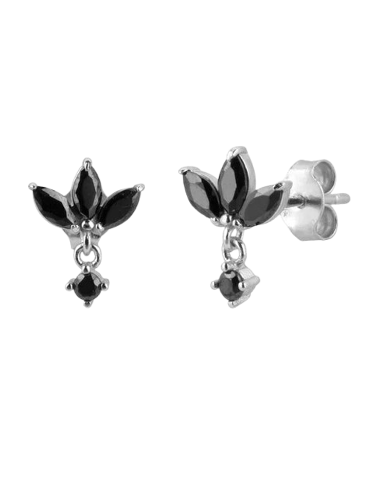 Pendientes  De Plata Iris Negro