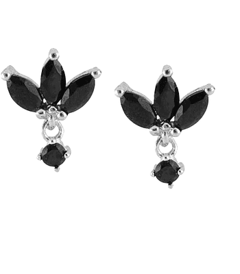 Pendientes  De Plata Iris Negro