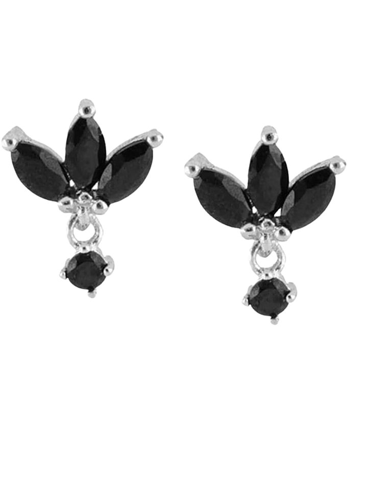 Pendientes  De Plata Iris Negro