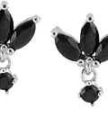 Pendientes  De Plata Iris Negro