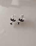 Pendientes  De Plata Iris Negro