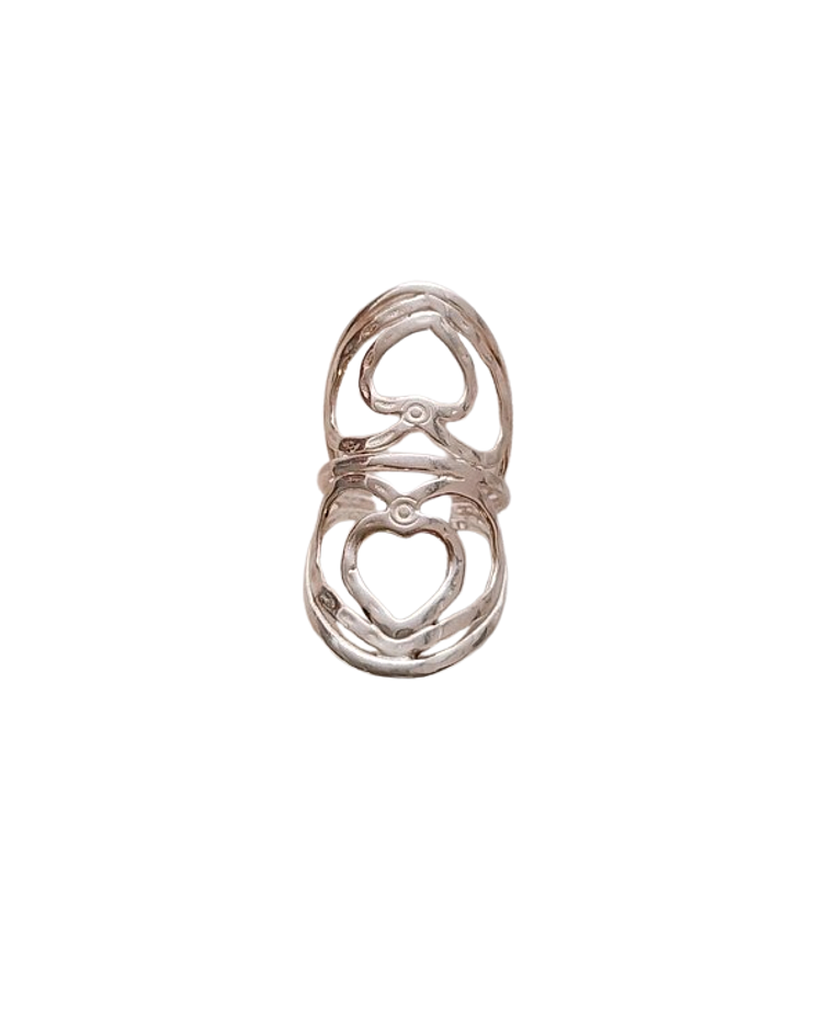 Anillo doble corazón