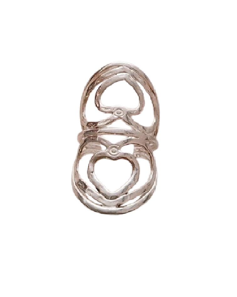 Anillo doble corazón