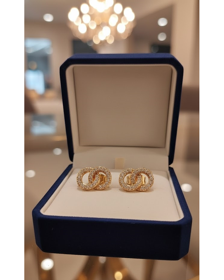 Aros de Botón en Oro Laminado