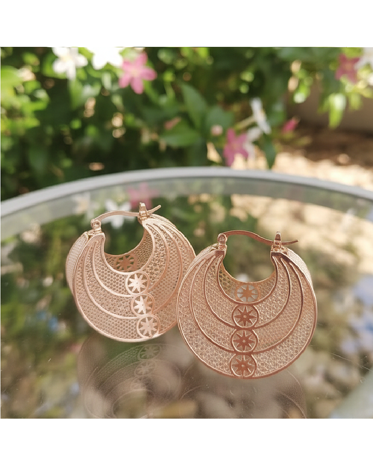 Aros de Orfebrería Turca El Resplandor del Rub el Hizb en Oro Laminado