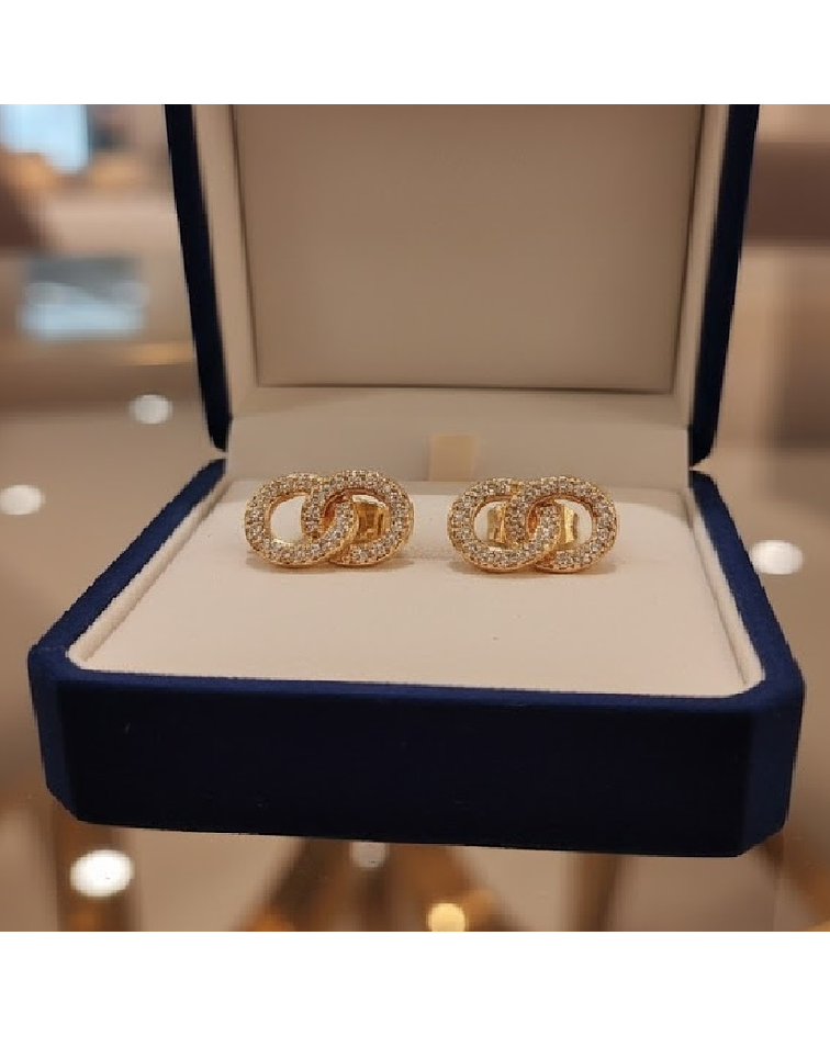 Aros de Botón en Oro Laminado