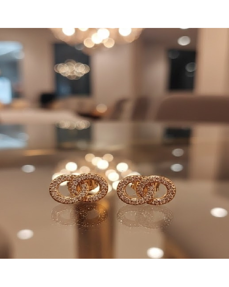 Aros de Botón en Oro Laminado