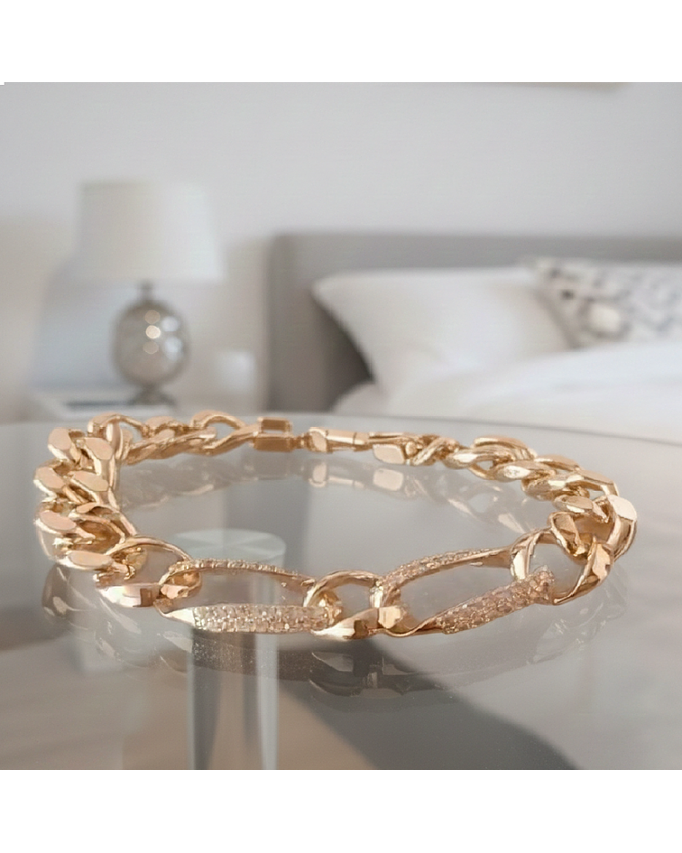 Pulsera de Eslabón grueso oro Laminado