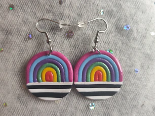 Aretes Arcoiris Líneas ♥