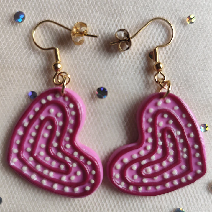 Aretes Corazón en Puntos♥ 2