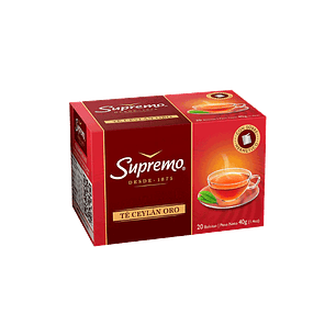 TÉ NEGRO SUPREMO CEYLÁN ORO 20 BOLSITAS