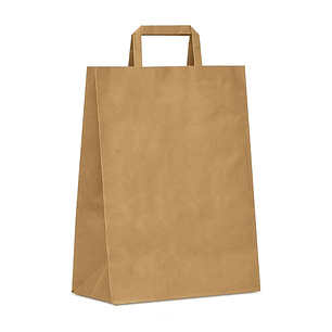 BOLSA CON ASA ENTRELZADA 100 GRS COLOR KRAFT 200un 30×41×12