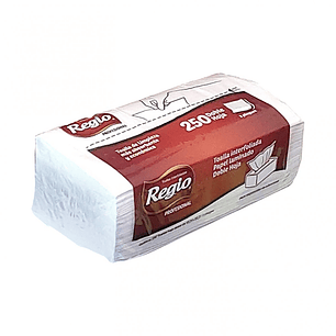 TOALLA DE PAPEL REGIO INTERFOLIADA DOBLE HOJA 250 UNIDADES 15225008
