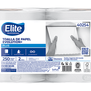 TOALLA DE PAPEL EVOLUTION PLUS 250MTS-2UN (ELITE 40254)