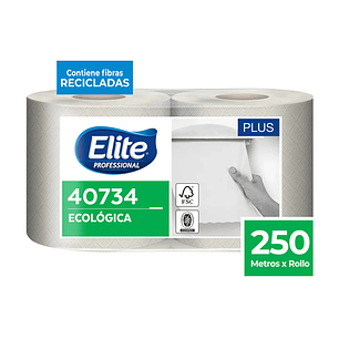TOALLAS DE PAPEL ECOLOGICO UNA HOJA 250MTS-2ROLLOS (ELITE 40734)